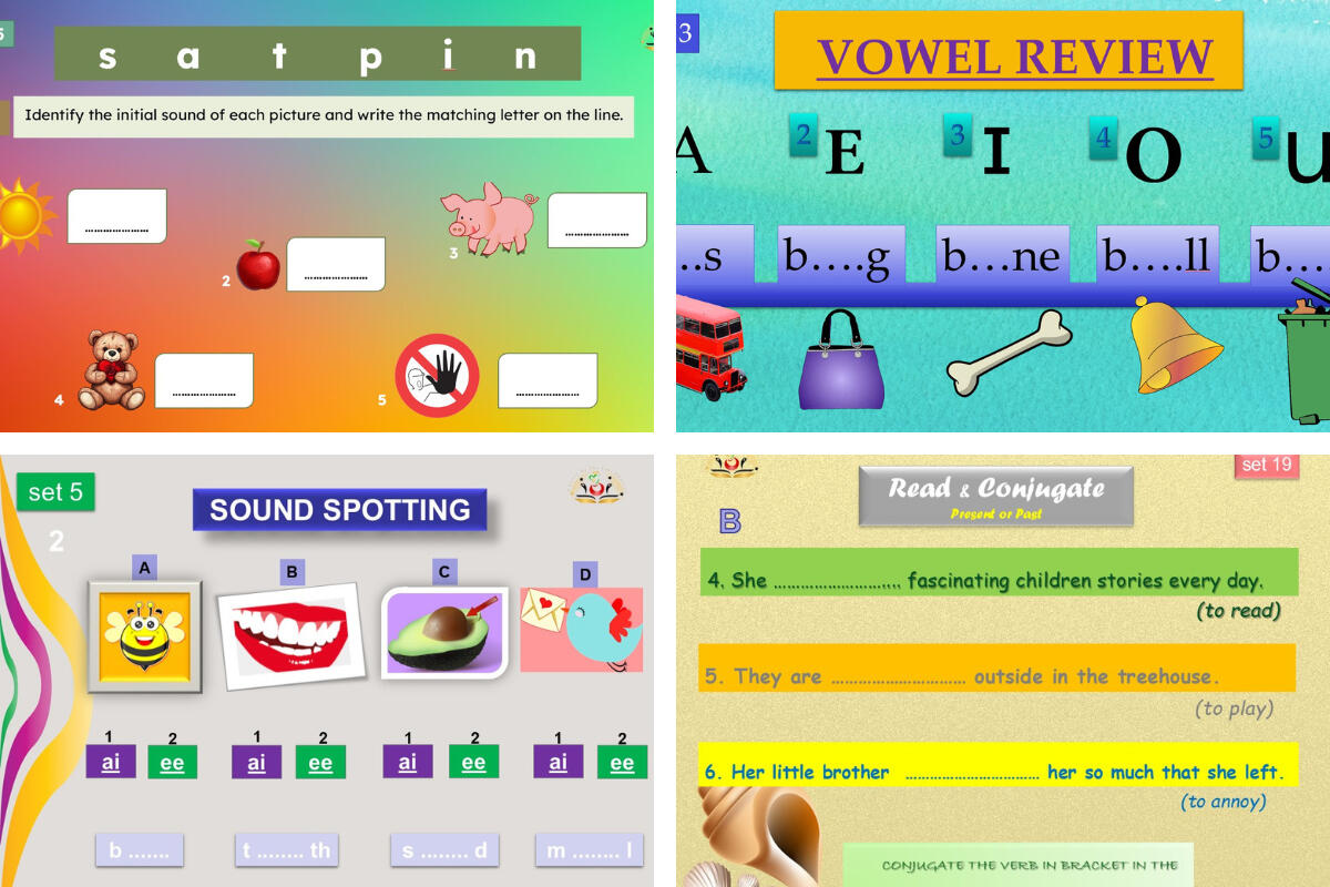 Structured, engaging resources used in personalised reading support Structured, colourful phonics and reading resources designed to support confident reading
